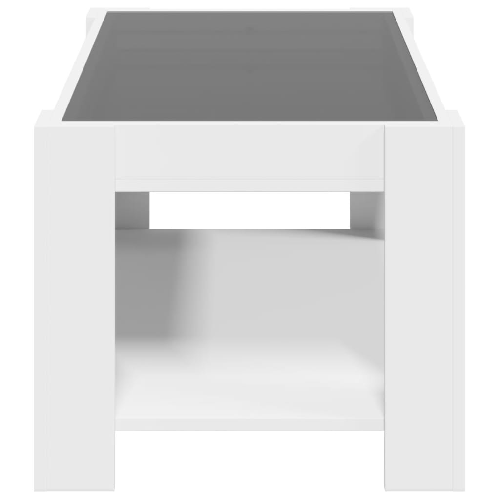 Τραπεζάκι Σαλονιού με LED Λευκό 93x53x45 εκ. Επεξεργασμένο Ξύλο - Pakobazaar