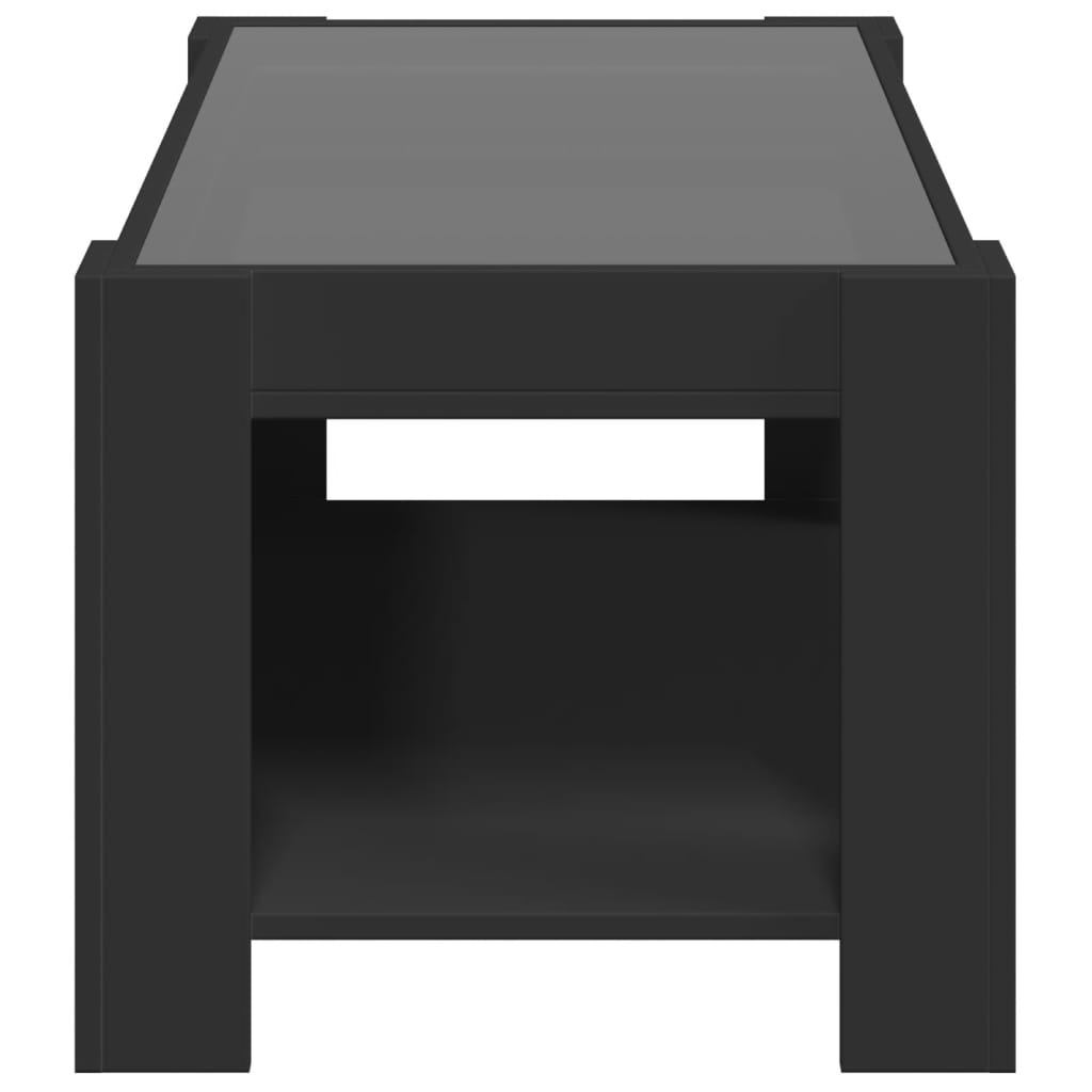 Τραπεζάκι Σαλονιού με LED Μαύρο 93x53x45 εκ. Επεξεργασμένο Ξύλο - Pakobazaar