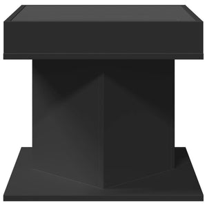 Τραπεζάκι Σαλονιού με LED Μαύρο 50x50x45 εκ. Επεξεργασμένο Ξύλο - Pakobazaar
