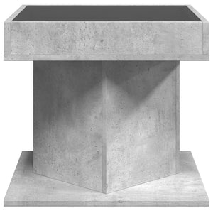 Τραπεζάκι Σαλονιού με LED Γκρι 50x50x45 εκ. Επεξεργασμένο Ξύλο - Pakobazaar