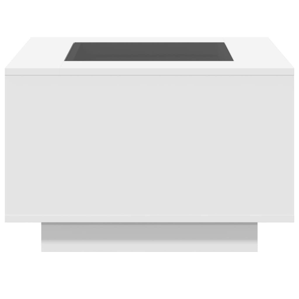 Τραπεζάκι Σαλονιού με LED Λευκό 60x60x40 εκ. Επεξεργασμένο Ξύλο - Pakobazaar