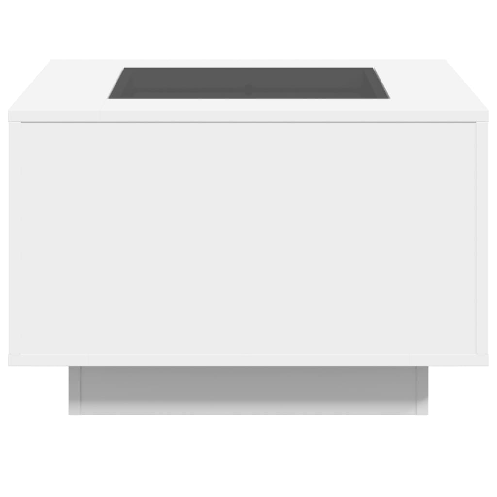 Τραπεζάκι Σαλονιού με LED Λευκό 60x60x40 εκ. Επεξεργασμένο Ξύλο - Pakobazaar