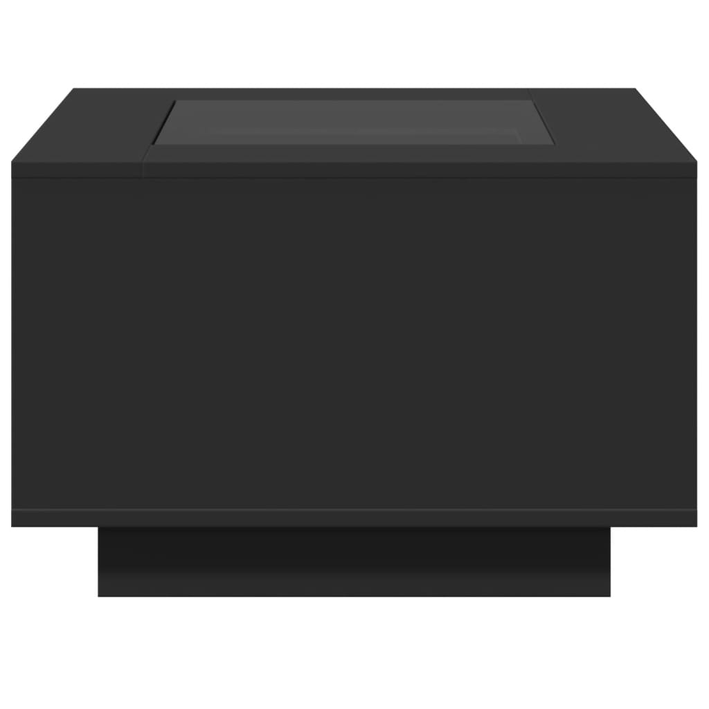 Τραπεζάκι Σαλονιού με LED Μαύρο 60x60x40 εκ. Επεξεργασμένο Ξύλο