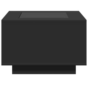 Τραπεζάκι Σαλονιού με LED Μαύρο 60x60x40 εκ. Επεξεργασμένο Ξύλο - Pakobazaar