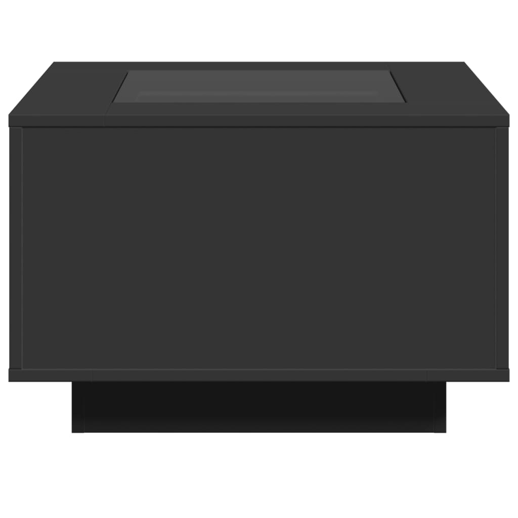 Τραπεζάκι Σαλονιού με LED Μαύρο 60x60x40 εκ. Επεξεργασμένο Ξύλο