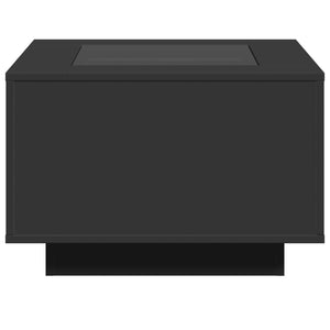 Τραπεζάκι Σαλονιού με LED Μαύρο 60x60x40 εκ. Επεξεργασμένο Ξύλο - Pakobazaar