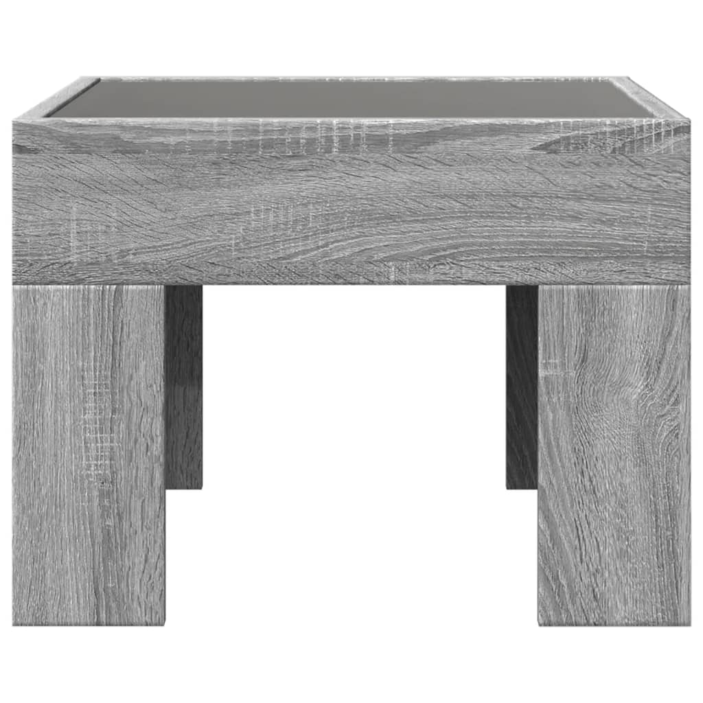 Τραπεζάκι Σαλονιού Άπειρο Φως LED Γκρι Sonoma 40x40x30 εκ.