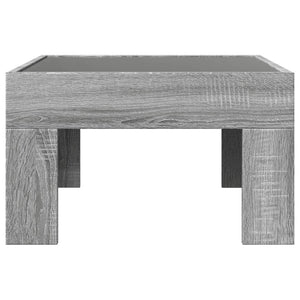 Τραπεζάκι Σαλονιού Άπειρο Φως LED Γκρι Sonoma 50x50x30 εκ.