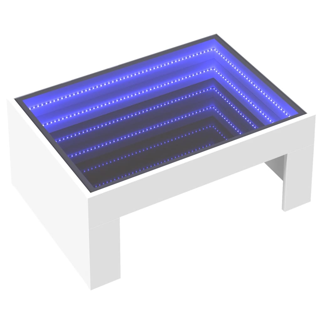 Τραπεζάκι Σαλονιού Infinity LED Λευκό 70x50x30 εκ. - Pakobazaar