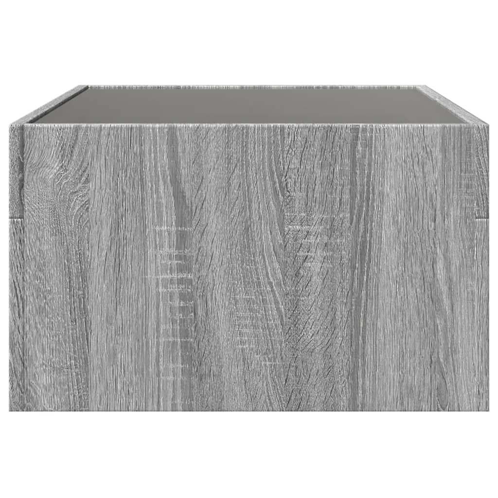 Τραπεζάκι Σαλονιού Άπειρο Φως LED Γκρι Sonoma 70x50x30 εκ. - Pakobazaar
