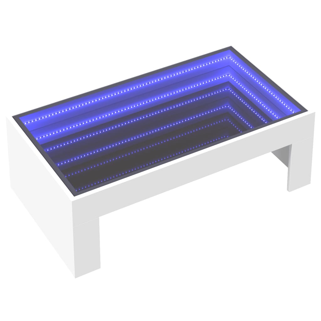 Τραπεζάκι Σαλονιού Infinity LED Λευκό 90x50x30 εκ. - Pakobazaar