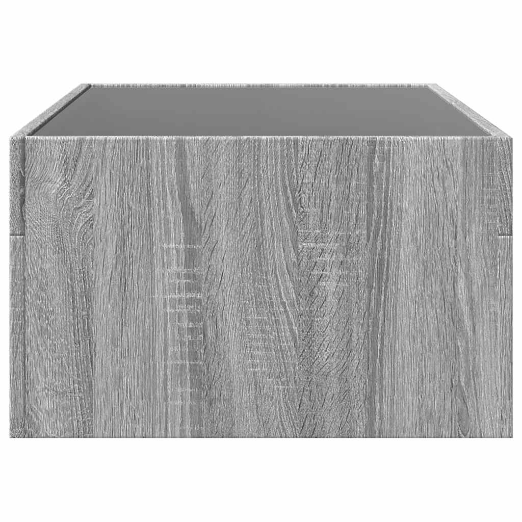 Τραπεζάκι Σαλονιού Άπειρο Φως LED Γκρι Sonoma 90x50x30 εκ. - Pakobazaar