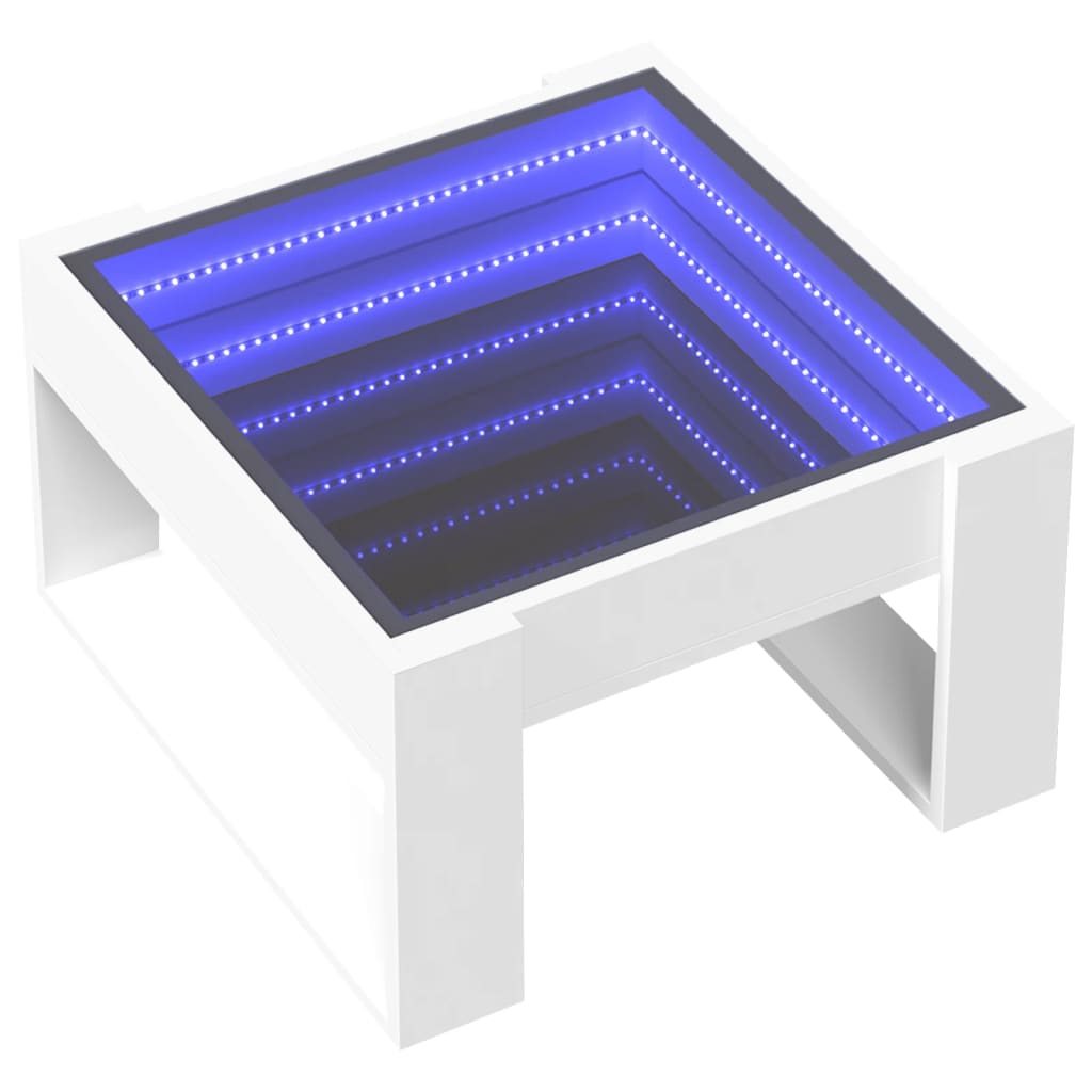 Τραπεζάκι Σαλονιού Infinity LED Λευκό 50x53x30 εκ. - Pakobazaar
