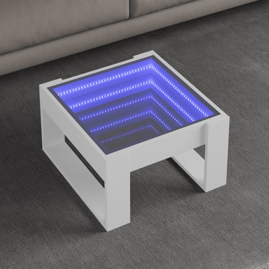 Τραπεζάκι Σαλονιού Infinity LED Λευκό 50x53x30 εκ. - Pakobazaar