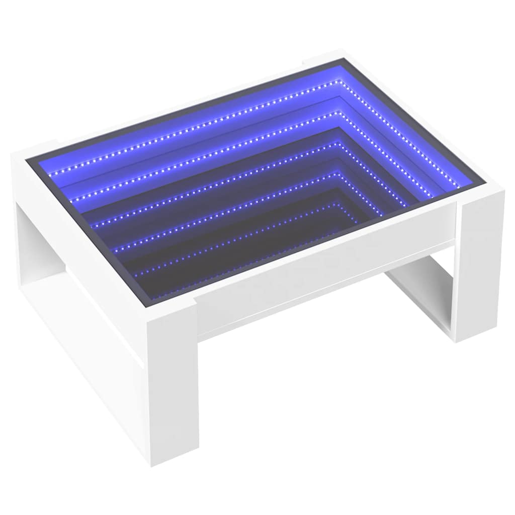 Τραπεζάκι Σαλονιού Infinity LED Λευκό 70x53x30 εκ. - Pakobazaar