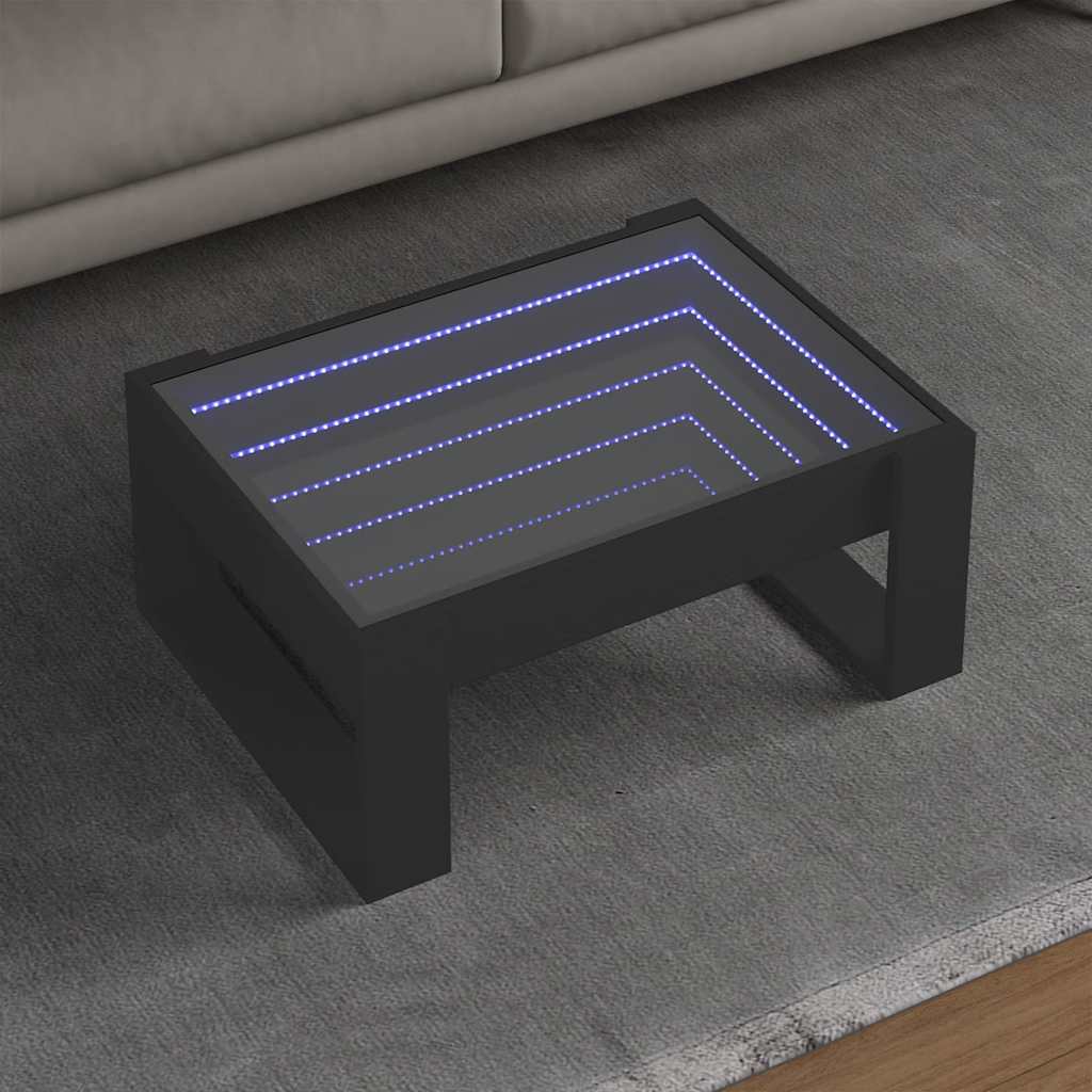 Τραπεζάκι Σαλονιού Infinity LED Μαύρο 70x53x30 εκ. - Pakobazaar