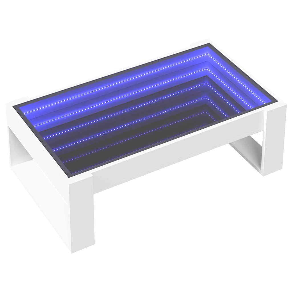 Τραπεζάκι Σαλονιού Infinity LED Λευκό 90x53x30 εκ. - Pakobazaar