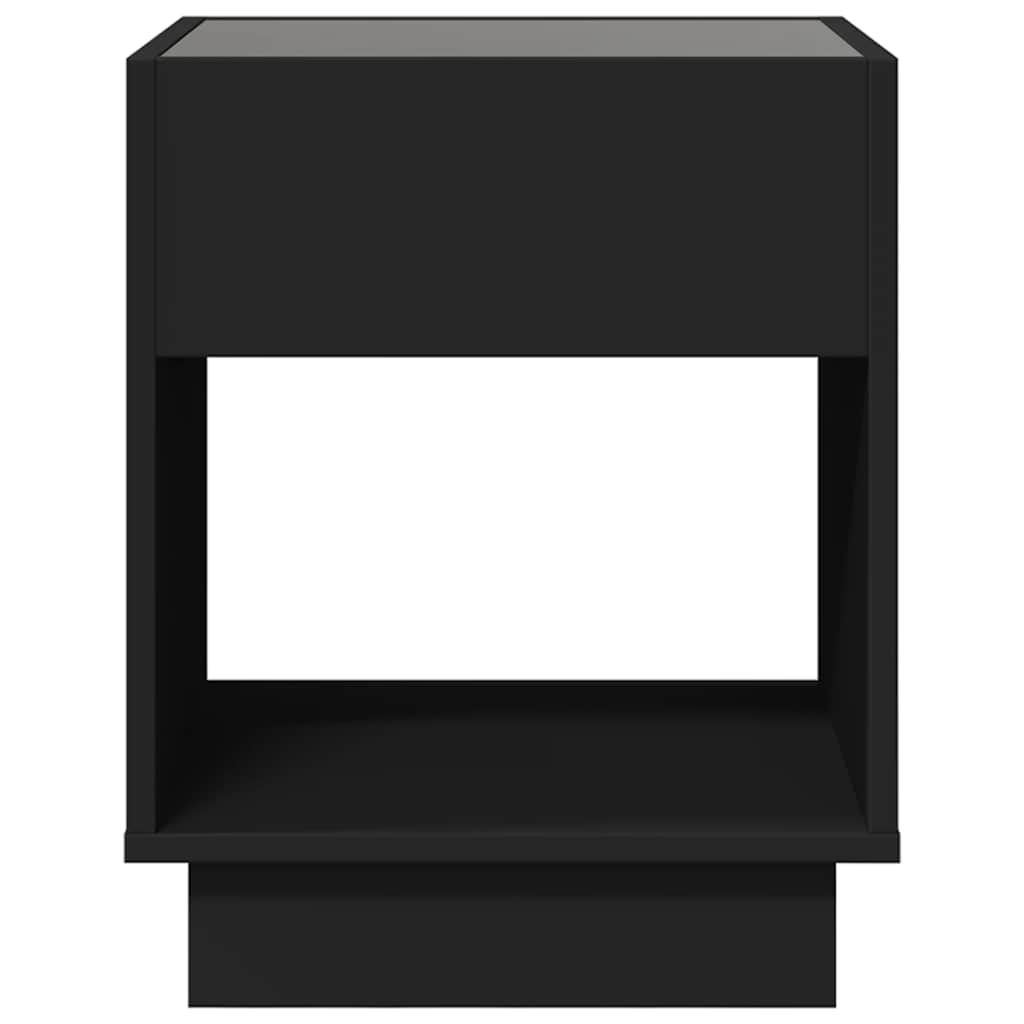 Τραπεζάκι Σαλονιού Άπειρο Φως LED Μαύρο 40x40x50 εκ.