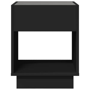 Τραπεζάκι Σαλονιού Άπειρο Φως LED Μαύρο 40x40x50 εκ.