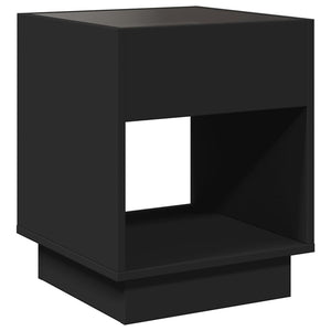 Τραπεζάκι Σαλονιού Άπειρο Φως LED Μαύρο 40x40x50 εκ.