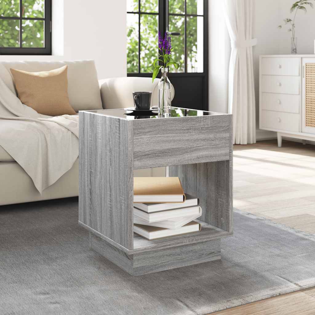 Τραπεζάκι Άπειρο Φως LED Γκρι Sonoma 40x40x50 εκ. - Pakobazaar