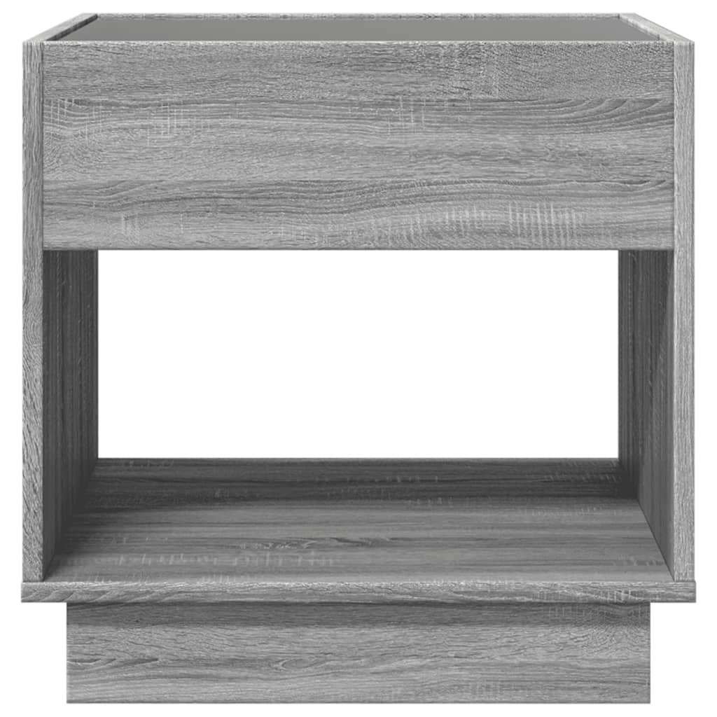 Τραπεζάκι Σαλονιού Άπειρο Φως LED Γκρι Sonoma 50x50x50 εκ. - Pakobazaar