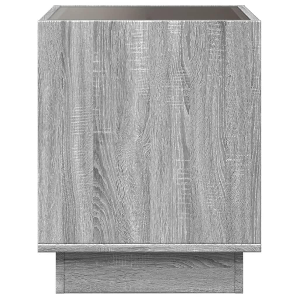 Τραπεζάκι Σαλονιού Άπειρο Φως LED Γκρι Sonoma 50x50x50 εκ. - Pakobazaar