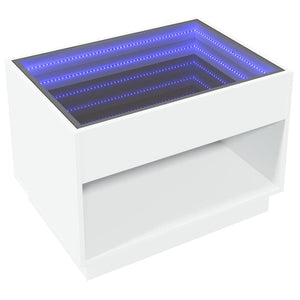Τραπεζάκι Σαλονιού Infinity LED Λευκό 70x50x50 εκ. - Pakobazaar