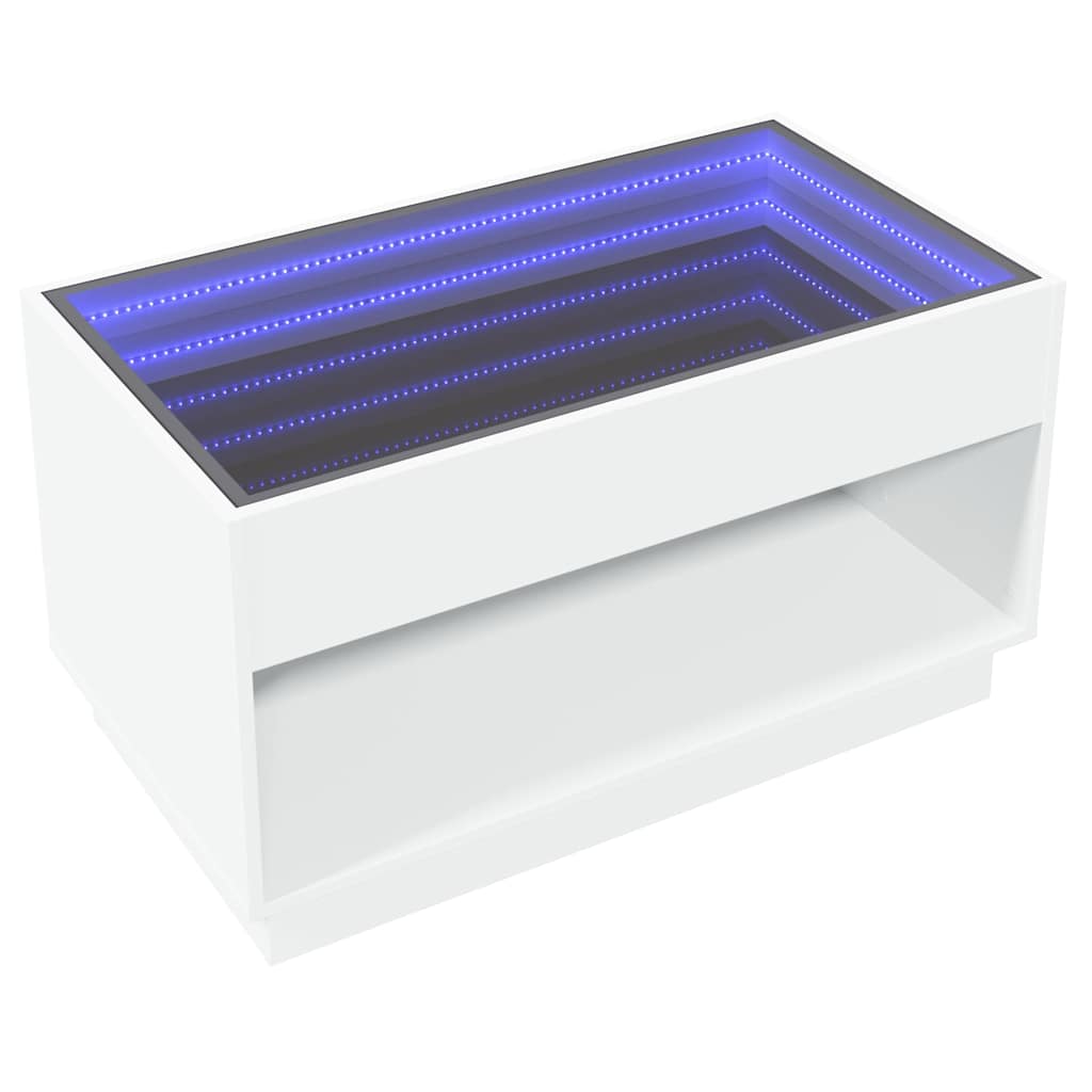Τραπεζάκι Σαλονιού Infinity LED Λευκό 90x50x50 εκ. - Pakobazaar