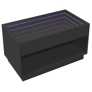 Τραπεζάκι Σαλονιού Infinity LED Μαύρο 90x50x50 εκ.