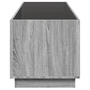 Τραπεζάκι Σαλονιού Άπειρο Φως LED Γκρι Sonoma 90x50x50 εκ.