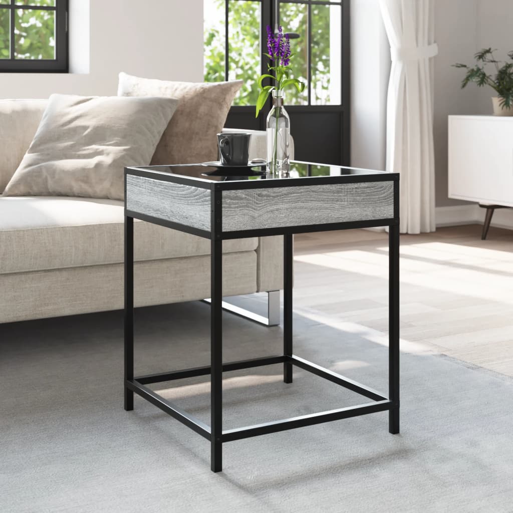 Τραπεζάκι Άπειρο Φως LED Γκρι Sonoma 40x40x51 εκ. - Pakobazaar