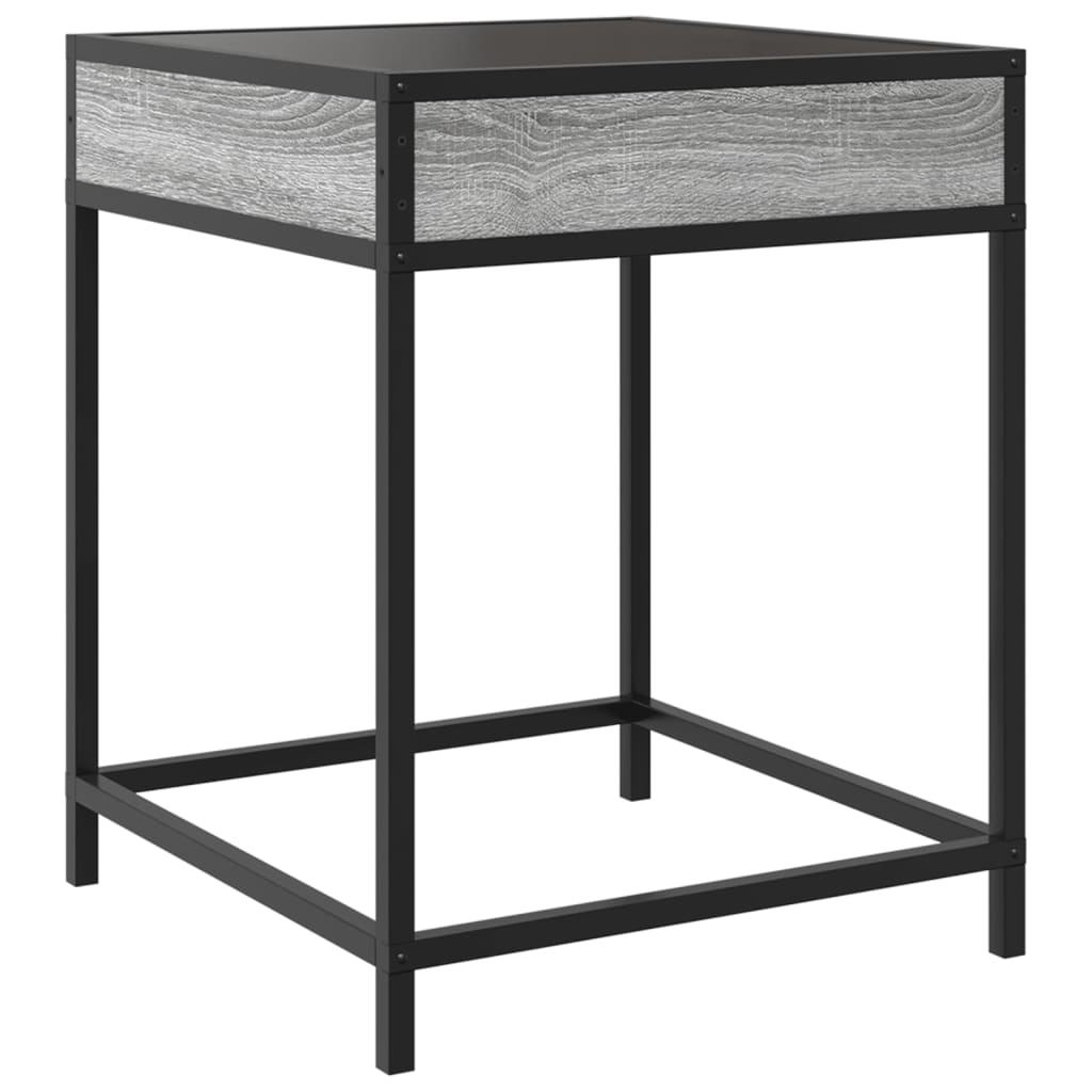 Τραπεζάκι Άπειρο Φως LED Γκρι Sonoma 40x40x51 εκ. - Pakobazaar