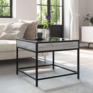 Τραπεζάκι Σαλονιού Άπειρο Φως LED Γκρι Sonoma 50x50x41 εκ. - Pakobazaar