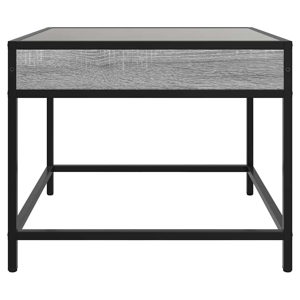 Τραπεζάκι Σαλονιού Άπειρο Φως LED Γκρι Sonoma 50x50x41 εκ. - Pakobazaar