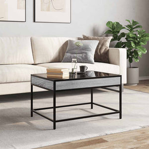 Τραπεζάκι Σαλονιού Άπειρο Φως LED Γκρι Sonoma 70x50x41 εκ. - Pakobazaar
