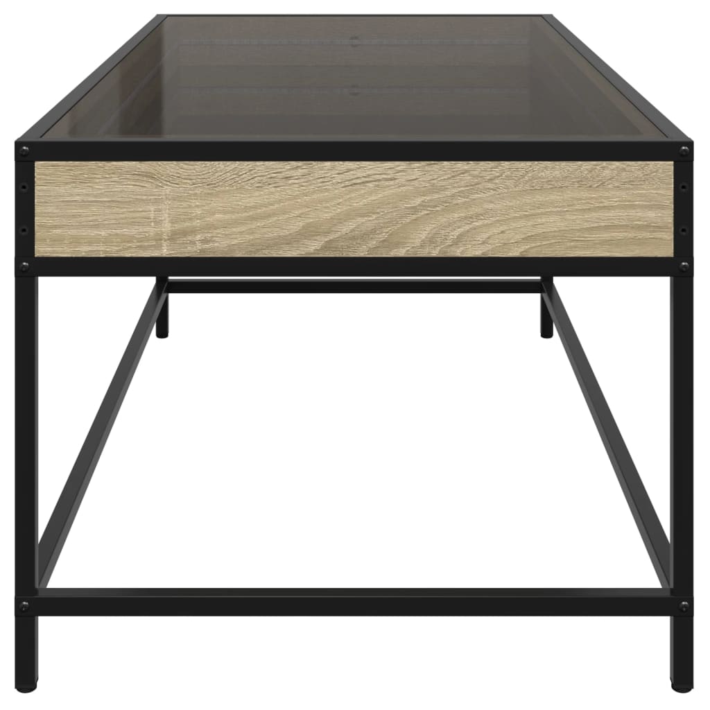 Τραπεζάκι Σαλονιού Άπειρο Φως LED Sonoma Δρυς 90x50x41 εκ. - Pakobazaar
