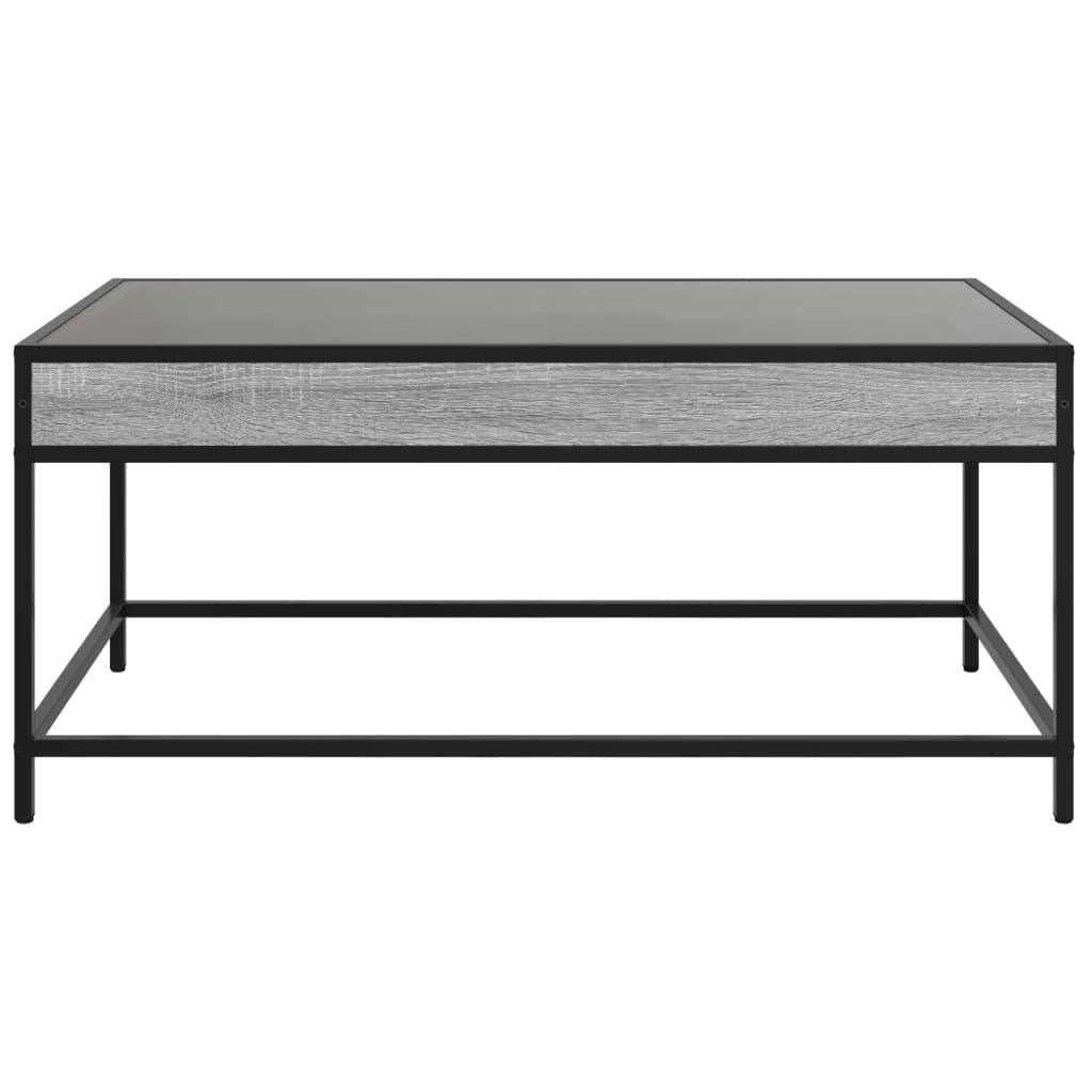 Τραπεζάκι Σαλονιού Άπειρο Φως LED Γκρι Sonoma 90x50x41 εκ. - Pakobazaar