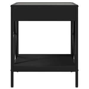 Τραπεζάκι Σαλονιού Άπειρο Φως LED Μαύρο 40x40x49 εκ. - Pakobazaar