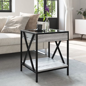 Τραπεζάκι Άπειρο Φως LED Γκρι Sonoma 40x40x50 εκ. - Pakobazaar