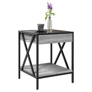 Τραπεζάκι Άπειρο Φως LED Γκρι Sonoma 40x40x50 εκ. - Pakobazaar