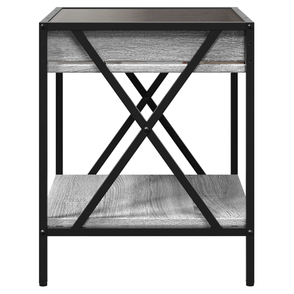 Τραπεζάκι Άπειρο Φως LED Γκρι Sonoma 40x40x50 εκ. - Pakobazaar