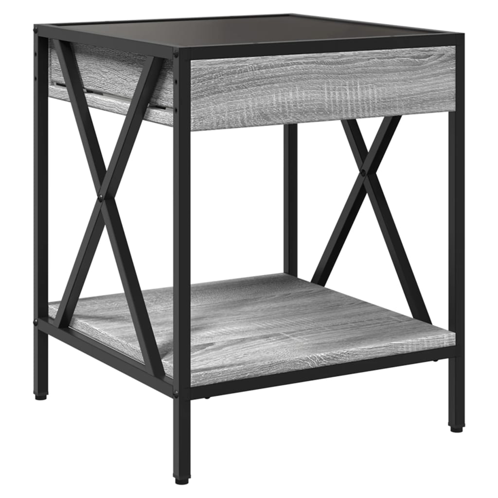 Τραπεζάκι Άπειρο Φως LED Γκρι Sonoma 40x40x50 εκ. - Pakobazaar