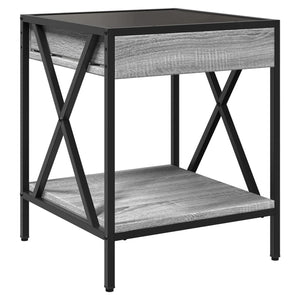 Τραπεζάκι Άπειρο Φως LED Γκρι Sonoma 40x40x50 εκ. - Pakobazaar