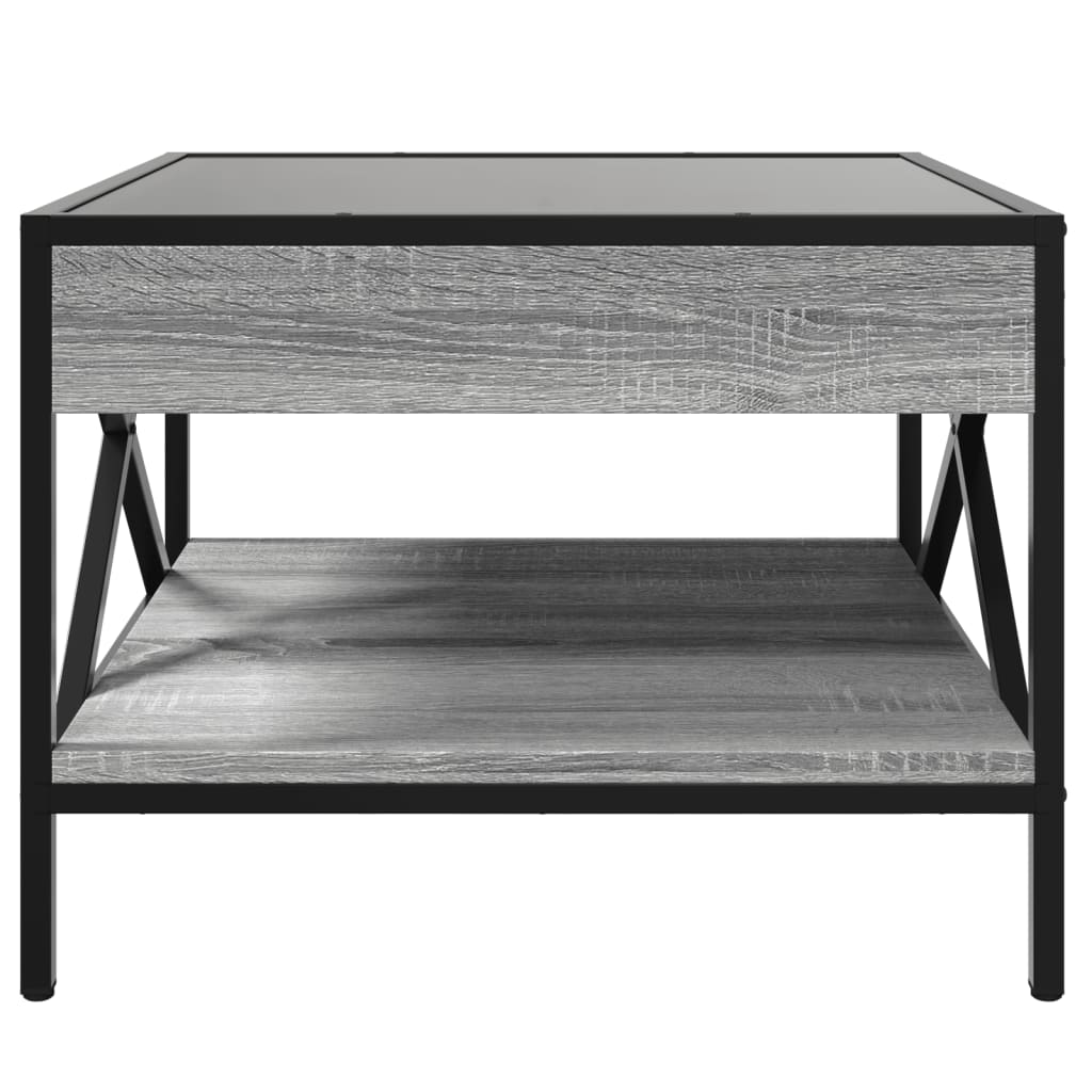 Τραπεζάκι Σαλονιού Άπειρο Φως LED Γκρι Sonoma 50x50x38 εκ.