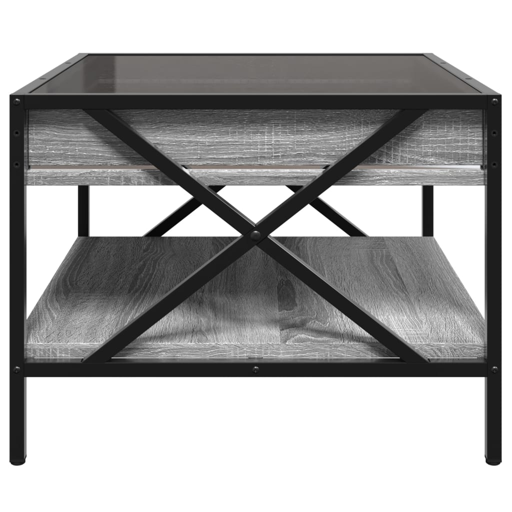Τραπεζάκι Σαλονιού Άπειρο Φως LED Γκρι Sonoma 50x50x38 εκ.