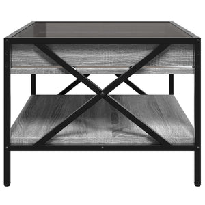 Τραπεζάκι Σαλονιού Άπειρο Φως LED Γκρι Sonoma 50x50x38 εκ.
