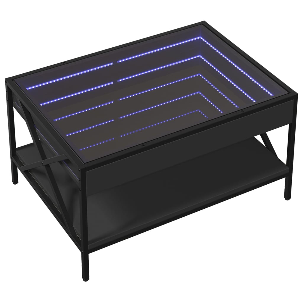 Τραπεζάκι Σαλονιού Infinity LED Μαύρο 70x50x38 εκ. - Pakobazaar
