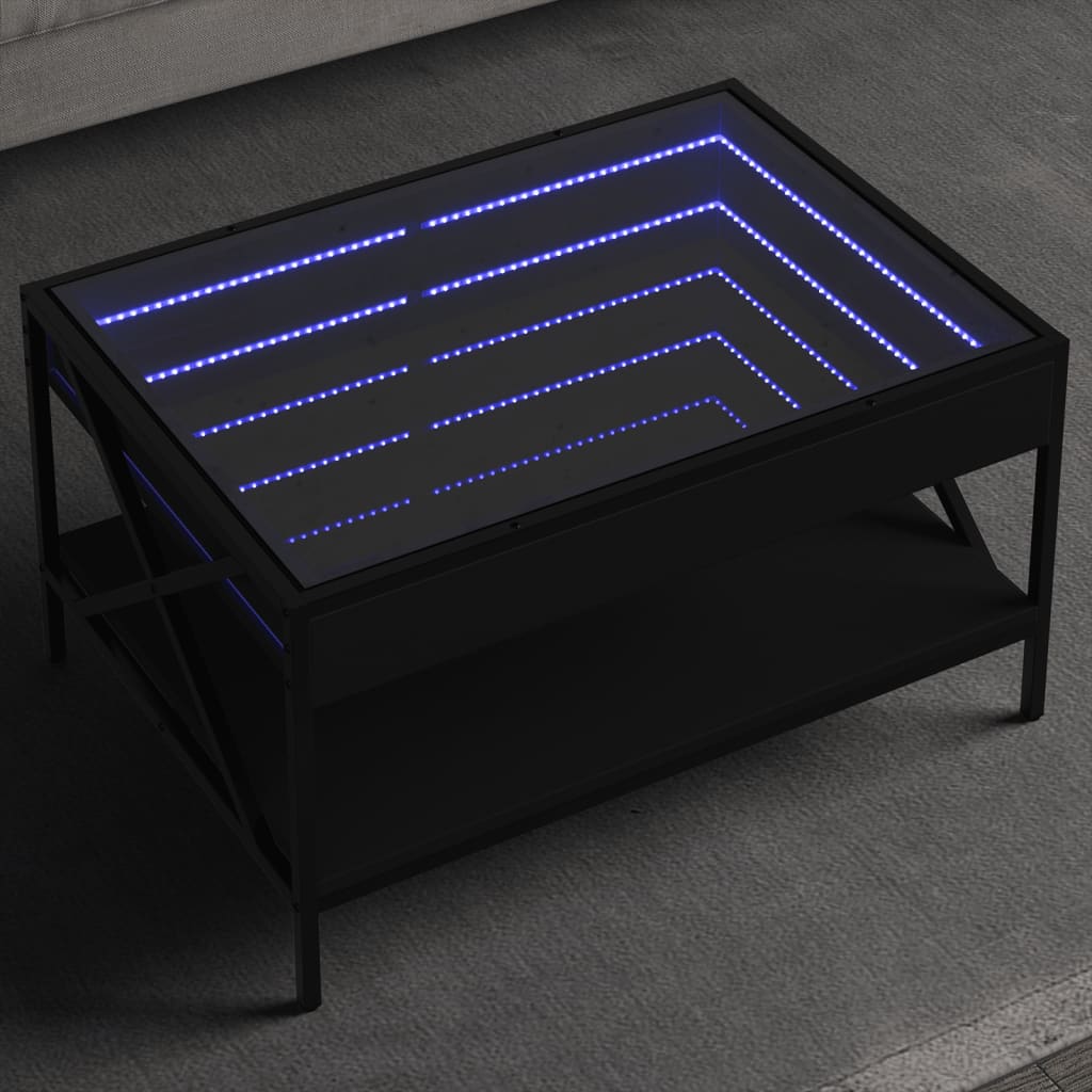 Τραπεζάκι Σαλονιού Infinity LED Μαύρο 70x50x38 εκ. - Pakobazaar