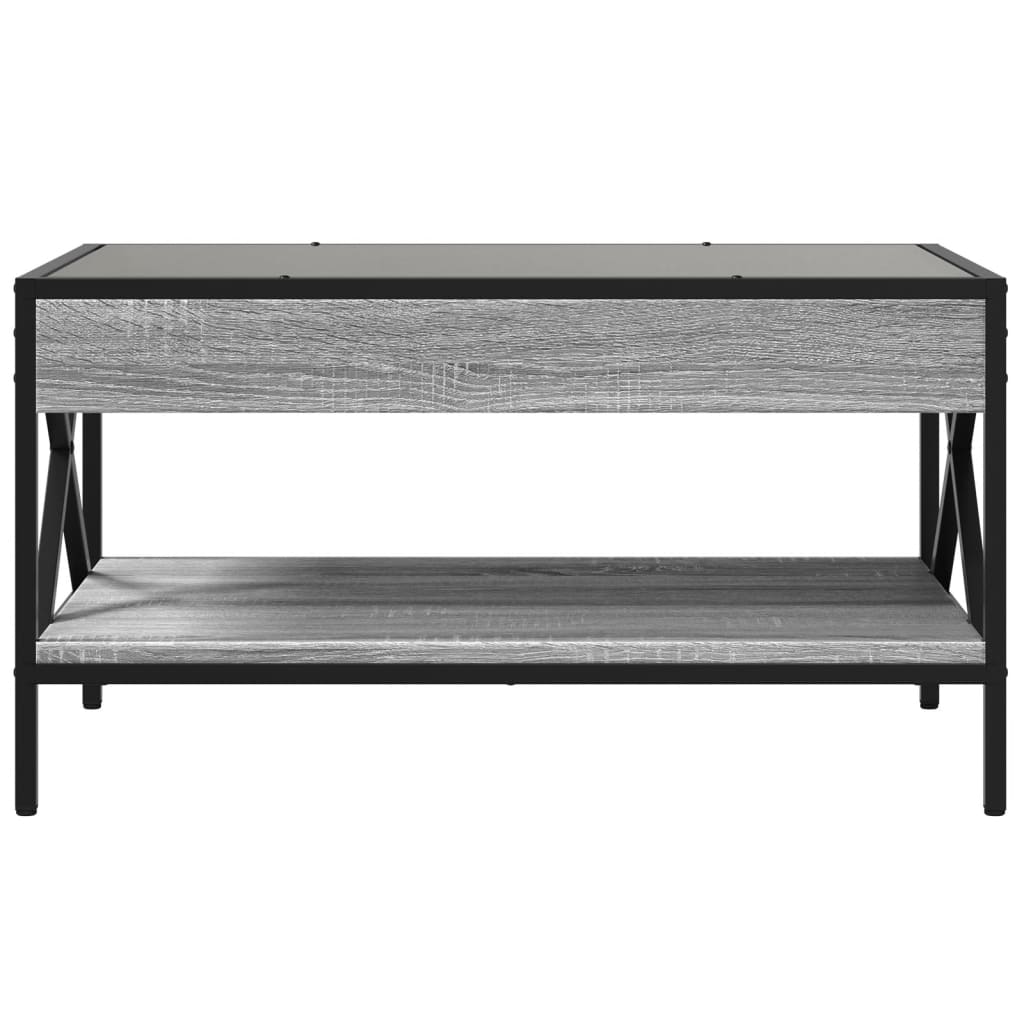 Τραπεζάκι Σαλονιού Άπειρο Φως LED Γκρι Sonoma 70x50x38 εκ. - Pakobazaar